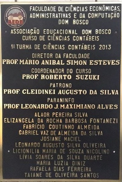 Placa de Bronze Fundido
